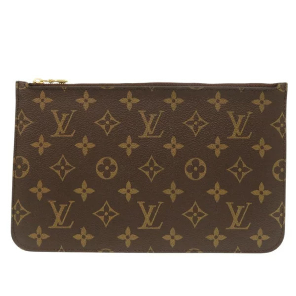Louis Vuitton Neverfull Pouch Clutch Monogram Mimosa Yellow LV